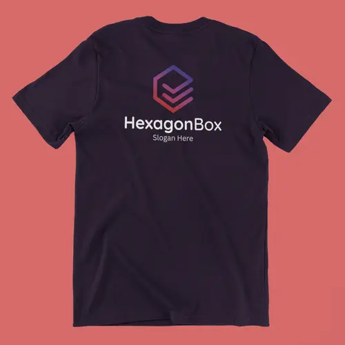 Hexagon Box t-shirt logo mockup