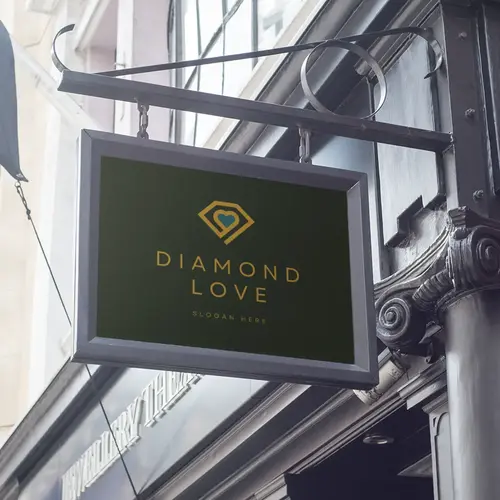 Diamond Love Logo Mockup