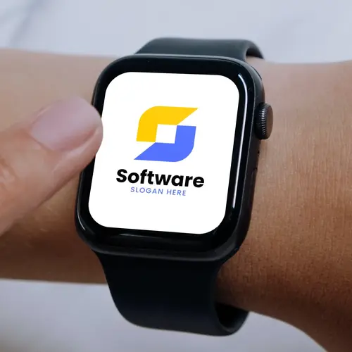 Abstract Letter S Logo Mockup Apple Watch