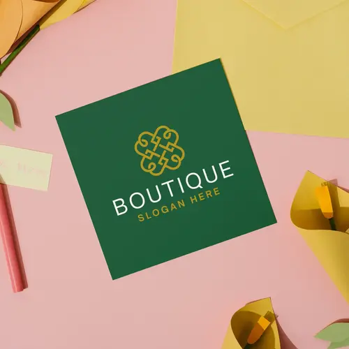 Boutique Symbol Logo Mockup