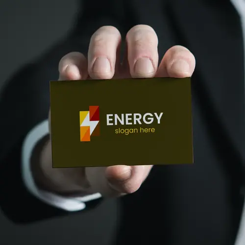 Abstract Energy Logo Mockup Business Card