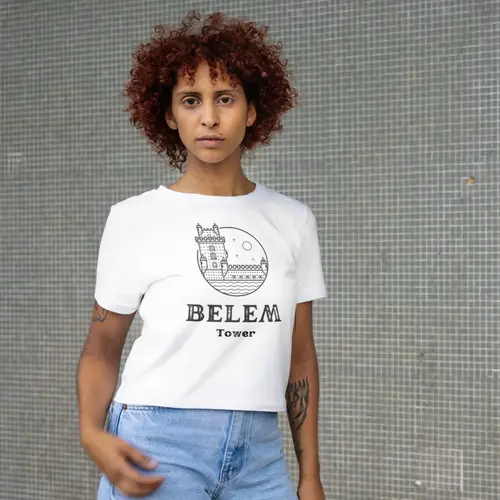 Belen Tower Logo Mockup Woman T-shirt