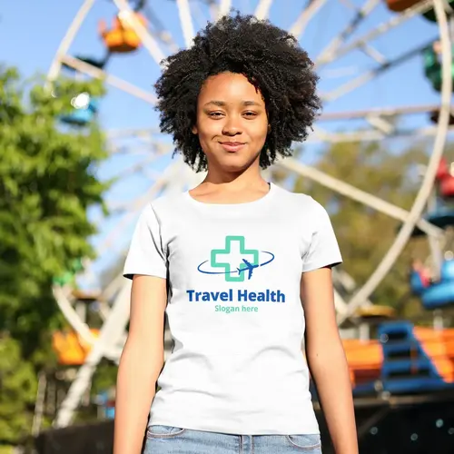 Travel Health T-shirt Logo Mockup