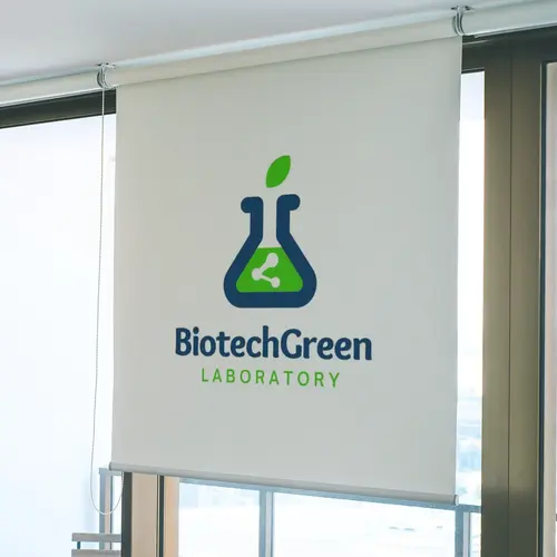 Blind Biotech Green Lab Logo Mockup