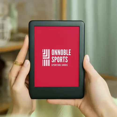 Kindle Abstract Lines Sports Logo Mockup