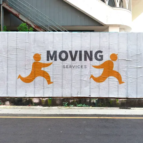 Mural wall Minimalist Moving Services Logo Mockup