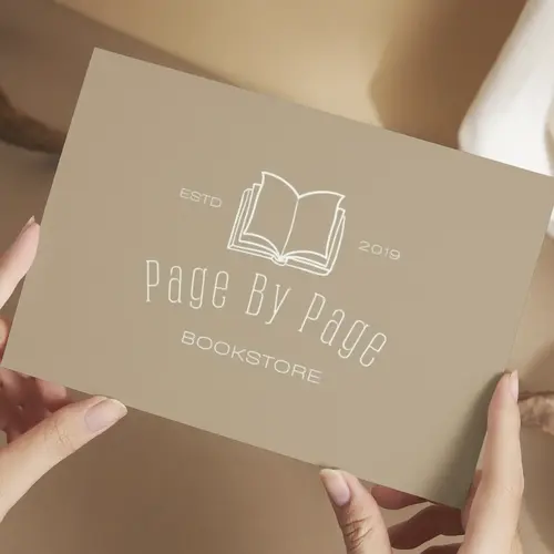 A4 Card Book Store Minimalist Logo Mockup