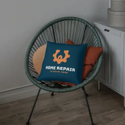 Square Pillow Home Repair Logo Mockup 2