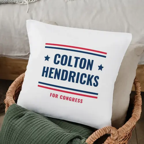 Square pillow Political Logo With Lines Mockup