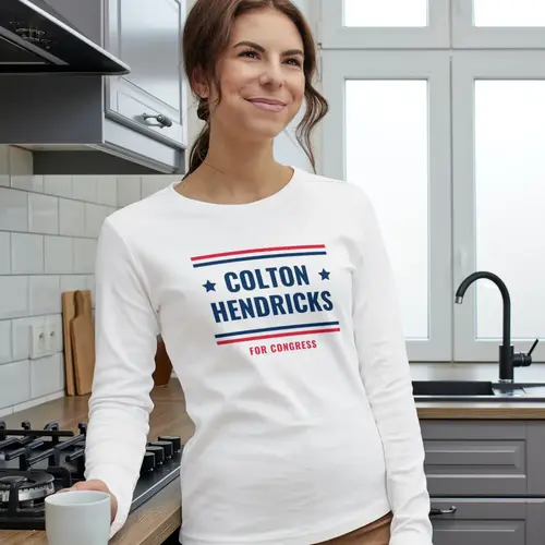 Woman T-shirt Political Logo With Lines Mockup