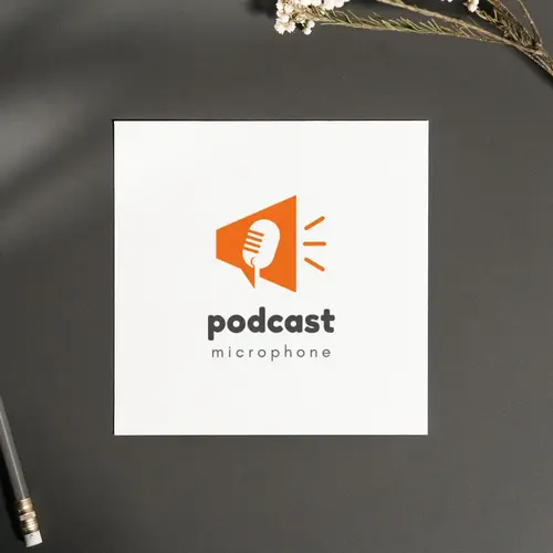 Card Advertising Podcast Logo Mockup