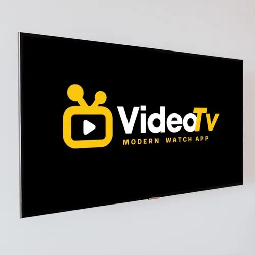 Display TV and Video Play Logo Mockup