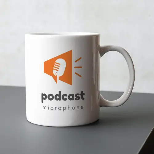 Mug Advertising Podcast Logo Mockup