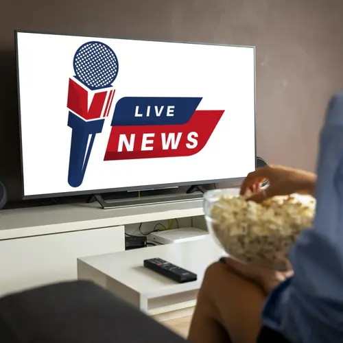 Smart TV Live News Microphone Logo Mockup