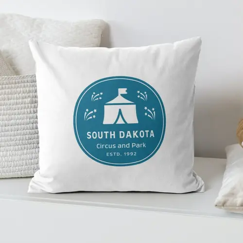 Square Pillow Circus and Amusement Logo Mockup