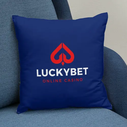 Square Pillow Ace Lucky Logo Mockup