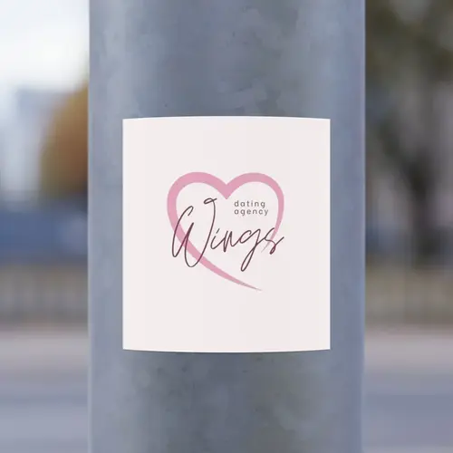 Sticker Heart and Love Dating Logo Mockup