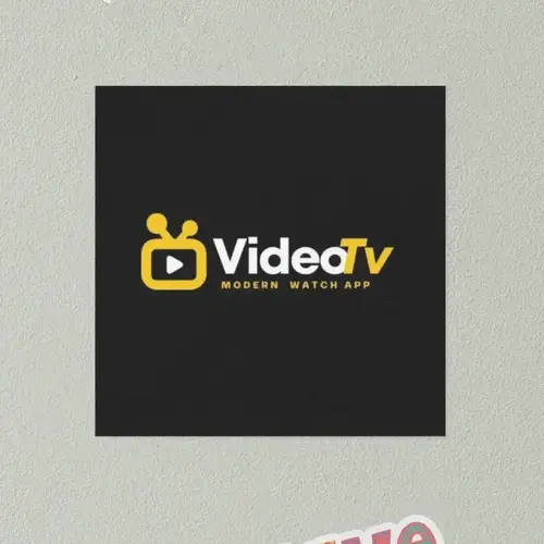 Stiker TV and Video Play Logo Mockup