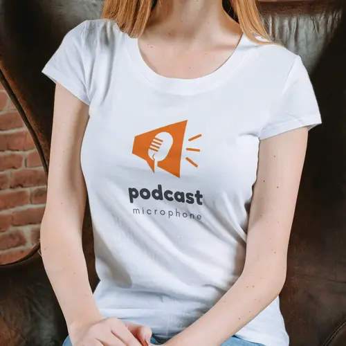 T-Shirt Advertising Podcast Logo Mockup
