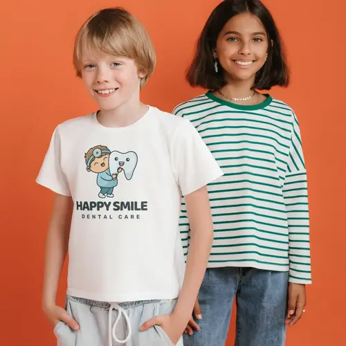 T-Shirt Tooth and Child Dental Care Logo