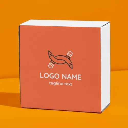 Box Pencil and Tutoring Logo Mockup