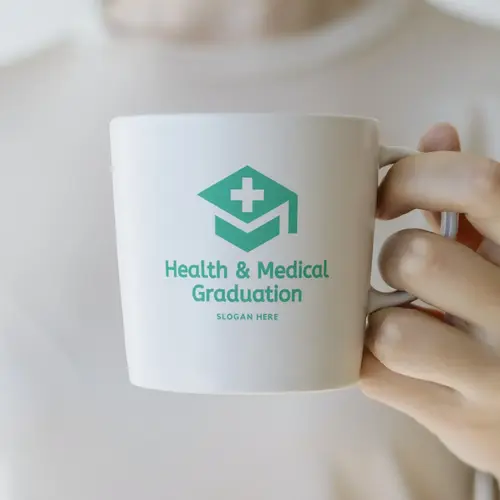 Cup Health & Medical Graduation Logo Mockup