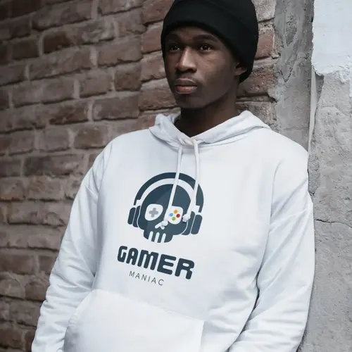 Hoodie Skull Gamer Logo Mockup