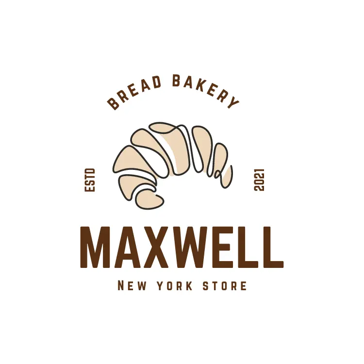 Minimalist Croissant Bakery Store Logo
