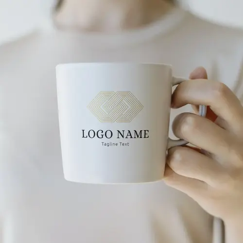 Mug Abstract and Luxurious Link Logo Mockup