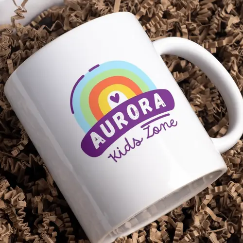 Mug Children's Rainbow Logo Mockup