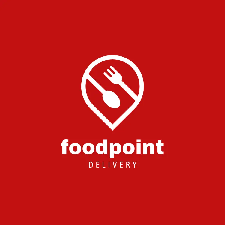 Pin and Cutlery Food Delivery Logo