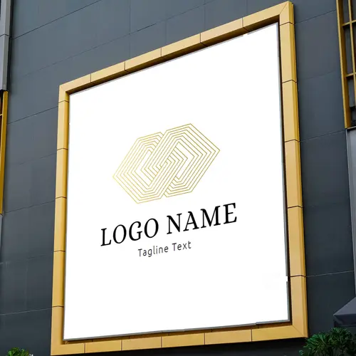 Sign Abstract and Luxurious Link Logo Mockup