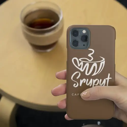 Smartphone Case Steam Coffee Cup Logo Mockup