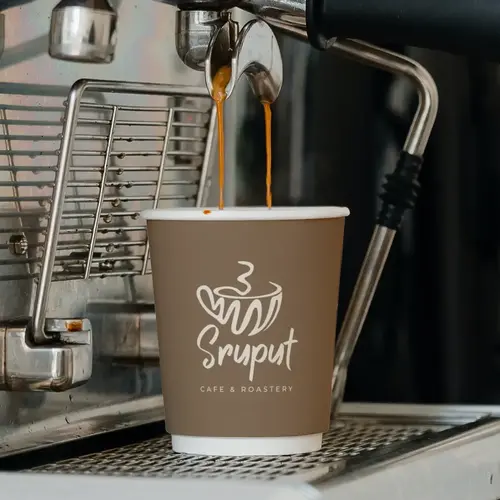 Steam Coffee Cup Logo Mockup