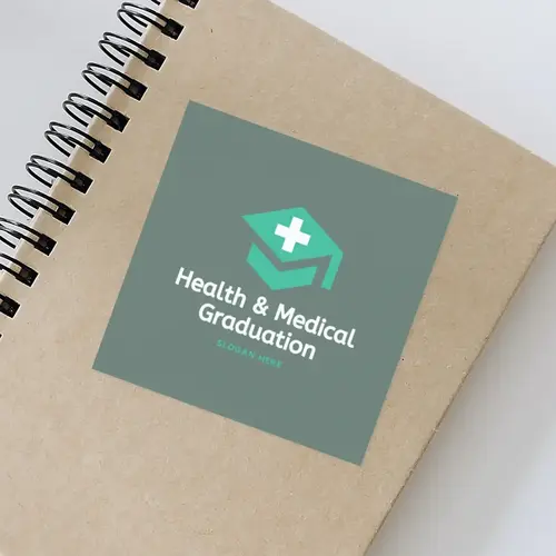 Sticker Health & Medical Graduation Logo Mockup