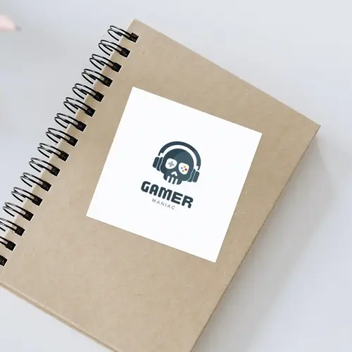 Sticker Skull Gamer Logo Mockup