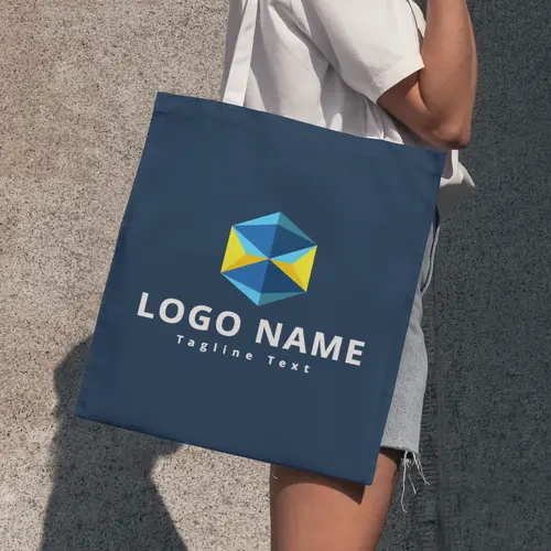 Bag Abstract Hexagon Logo Mockup