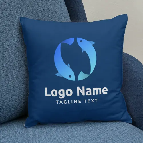 Pillow Abstract Twin Fish Logo Mockup