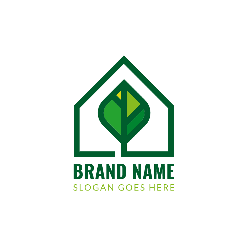 Green and Tree House Logo