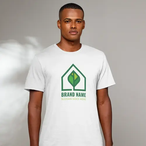 T-shirt Green and Tree House Logo Mockup