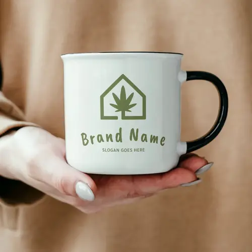 Cup Mug Cannabis House Logo Mockup
