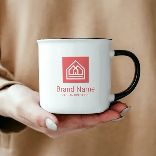 Mug House Design and Architecture Logo Mockup