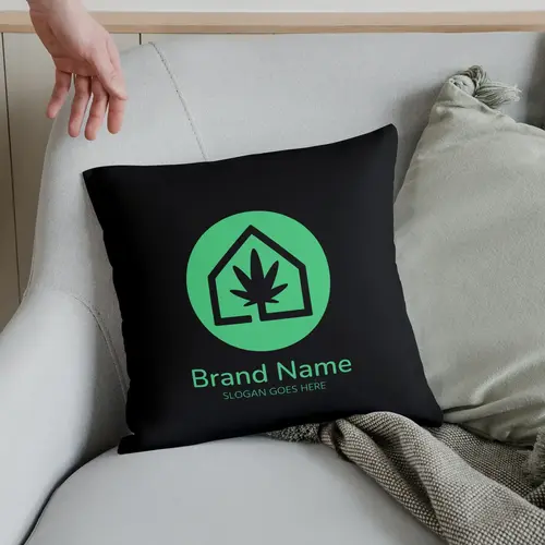 Pillow Cannabis House Logo Mockup