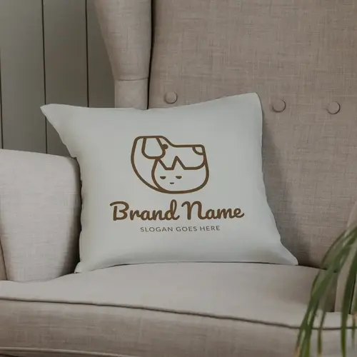 Pillow Dog and Cat Logo Mockup