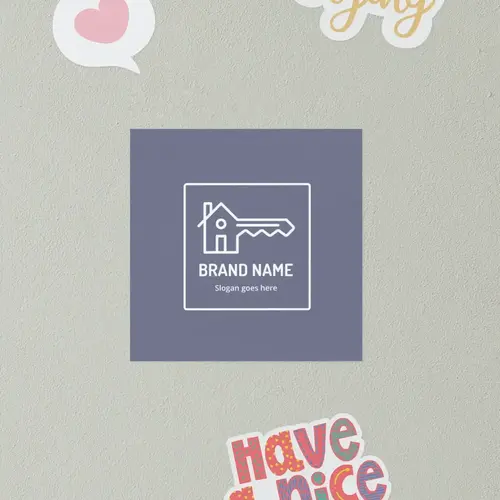 Sticker House and Key Logo Mockup