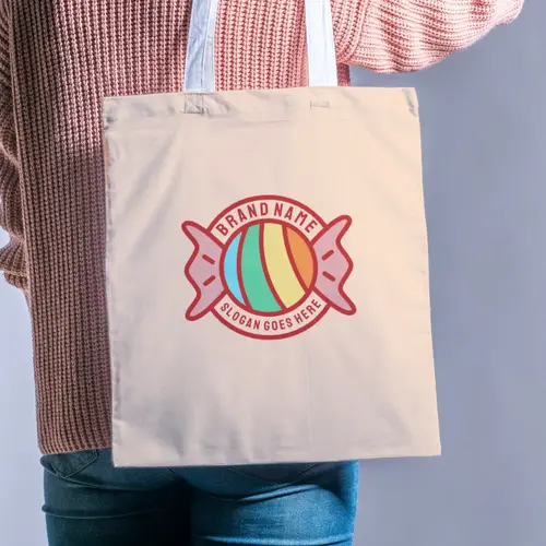 Tote Bag Candy Logo Mockup