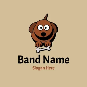 Cartoon Dog and Bone Logo