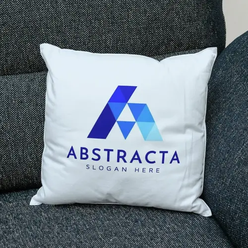 Pillow Abstract and Modern Letter A Logo Mockup