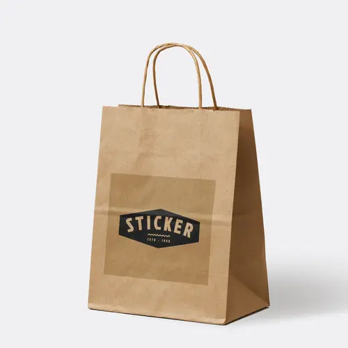 Paper Bag Retro Sticker Badge Logo Mockup