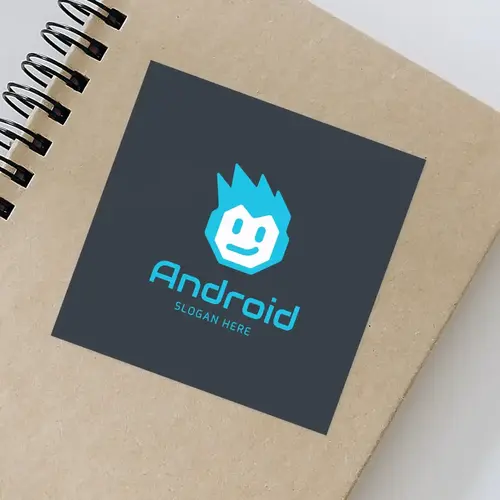 Sticker Free Android Bot Logo Mockup